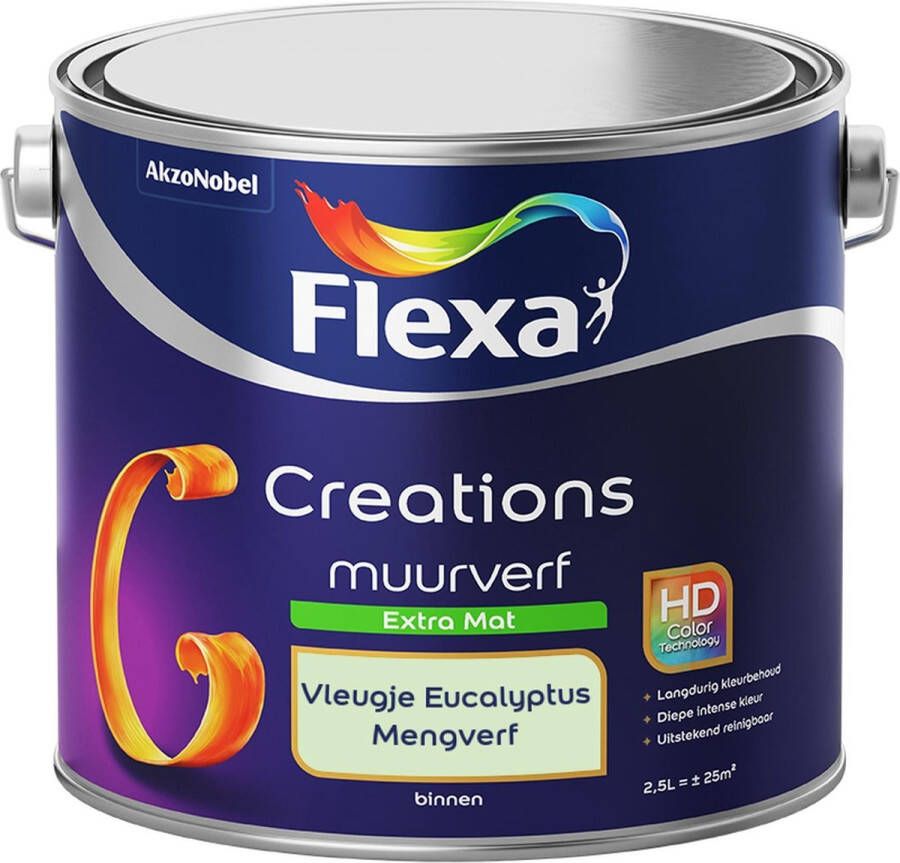 Flexa Creations Muurverf Extra Mat Mengkleuren Collectie Vleugje Eucalyptus 2 5 liter