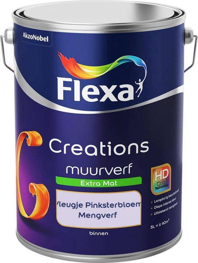 Flexa Creations Muurverf Extra Mat Mengkleuren Collectie Vleugje Pinksterbloem 5 liter