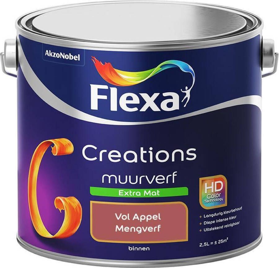 Flexa Creations Muurverf Extra Mat Mengkleuren Collectie Vol Appel 2 5 liter