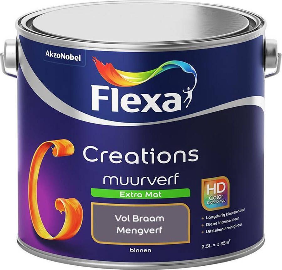 Flexa Creations Muurverf Extra Mat Mengkleuren Collectie Vol Braam 2 5 liter