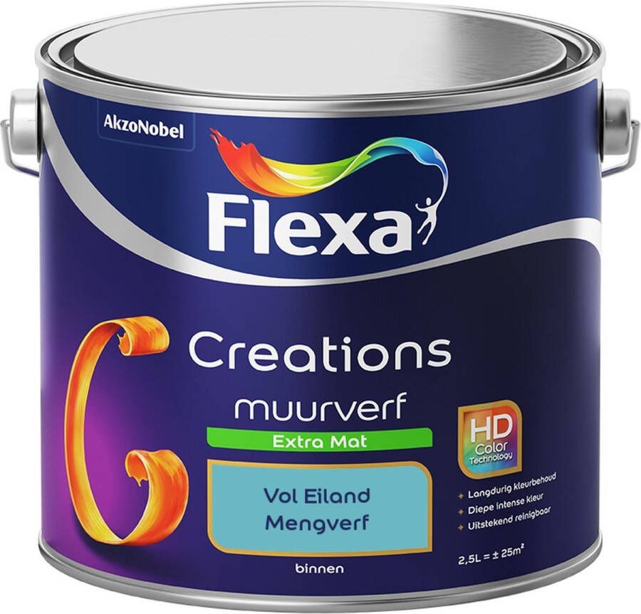 Flexa Creations Muurverf Extra Mat Mengkleuren Collectie Vol Eiland 2 5 liter