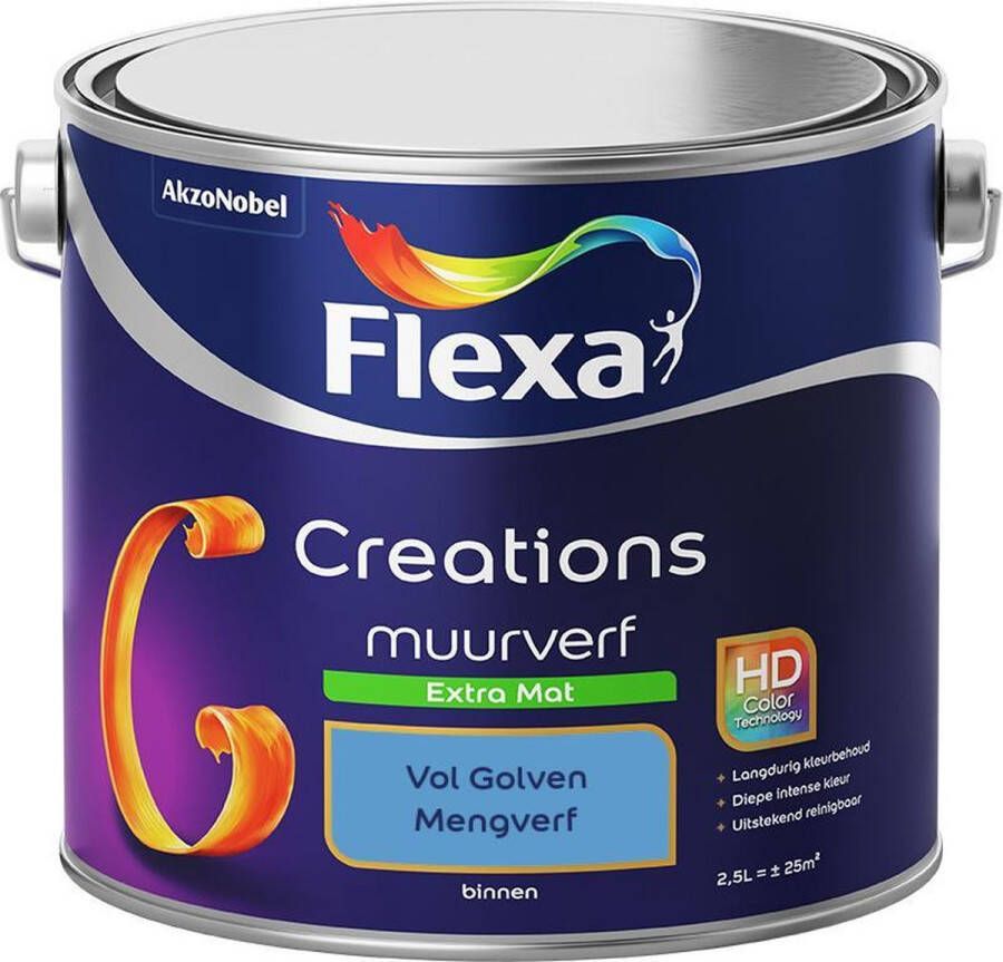 Flexa Creations Muurverf Extra Mat Mengkleuren Collectie Vol Golven 2 5 liter