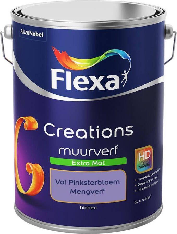 Flexa Creations Muurverf Extra Mat Mengkleuren Collectie Vol Pinksterbloem 5 liter