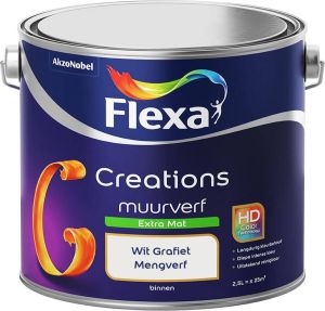 Flexa Creations Muurverf Extra Mat Mengkleuren Collectie Wit Grafiet 2 5 liter