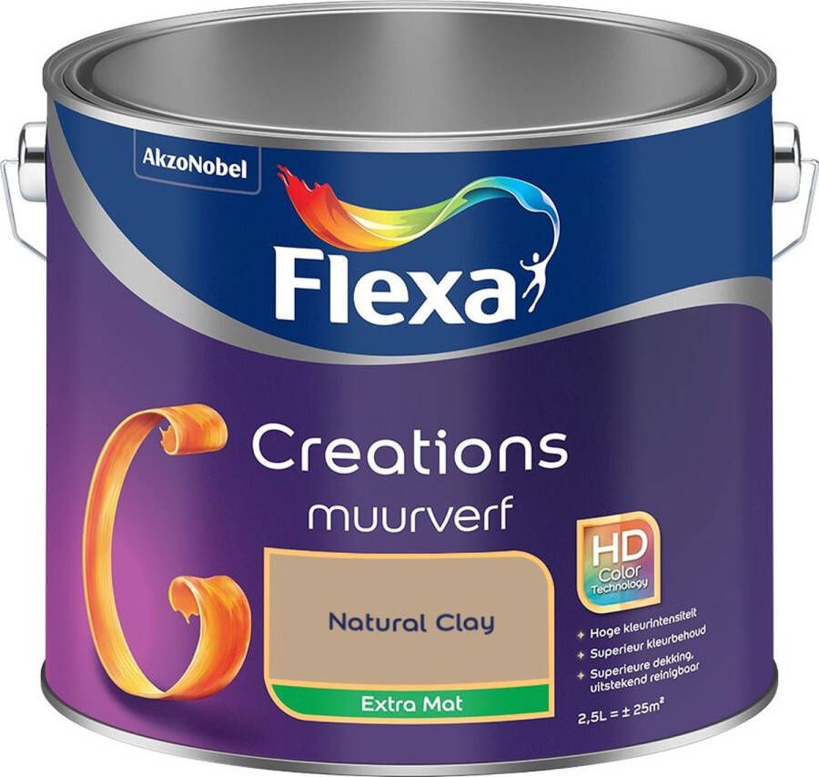 Flexa Creations Muurverf Extra Mat Natural Clay Kleur van het Jaar 2025 2 5L