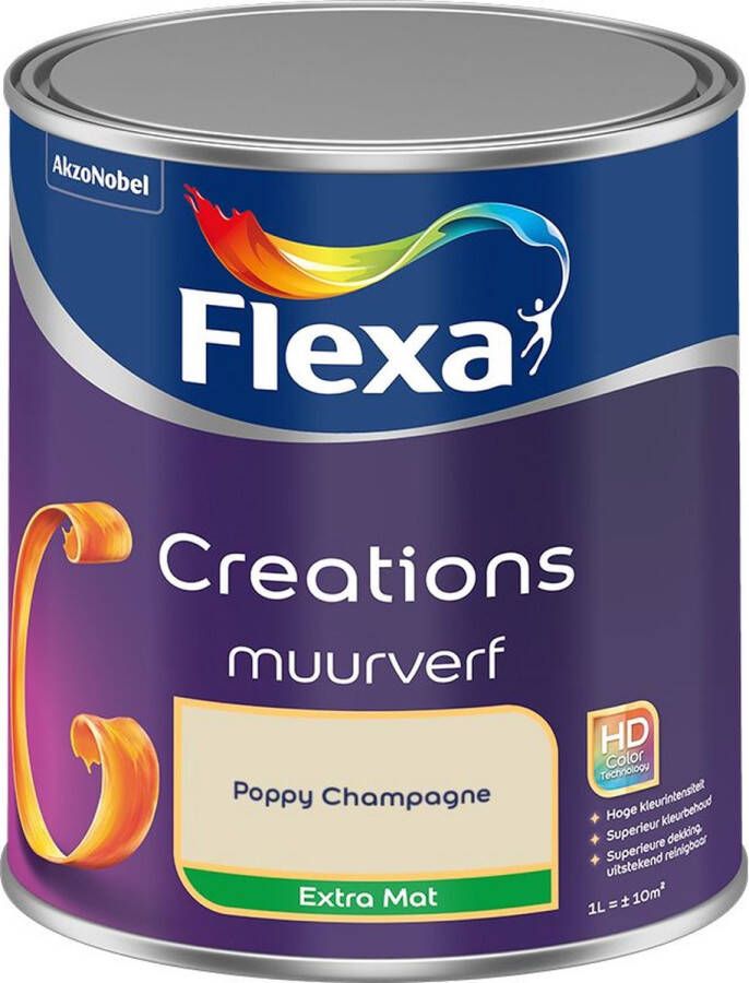 Flexa Creations Muurverf Extra Mat Poppy Champagne Kleur van het Jaar 2025 1L