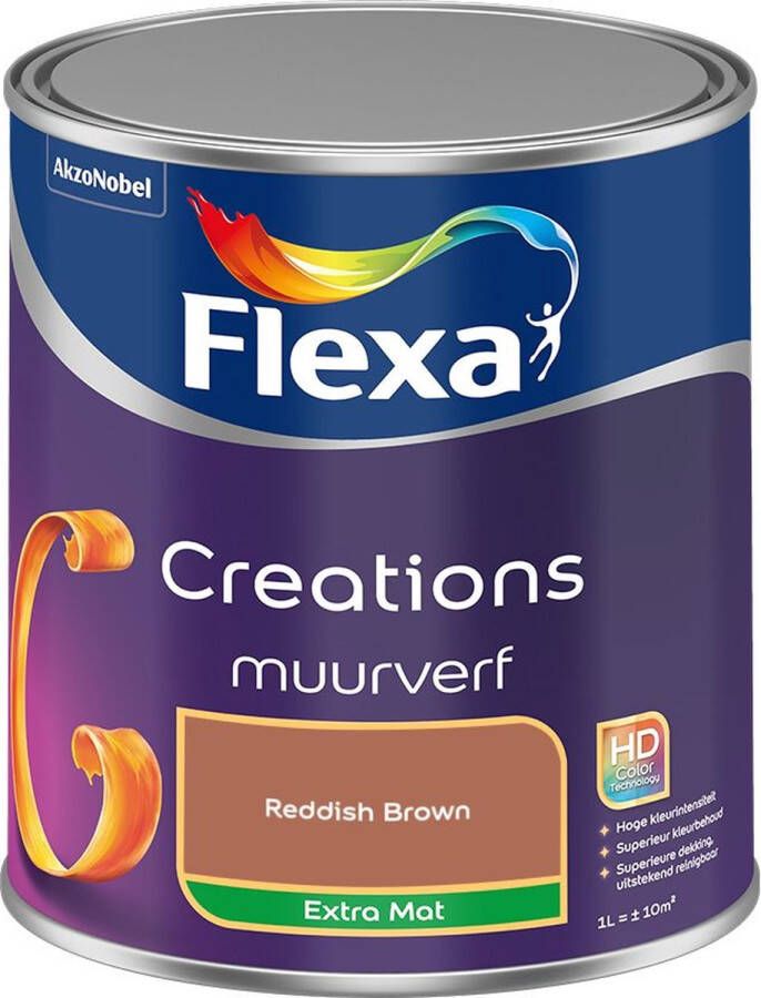 Flexa Creations Muurverf Extra Mat Reddish Brown Kleur van het Jaar 2025 1L