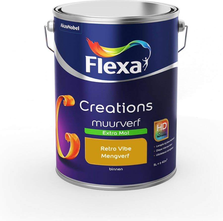 Flexa Creations Muurverf Extra Mat Retro Vibe Mengkleuren Collectie 5 Liter