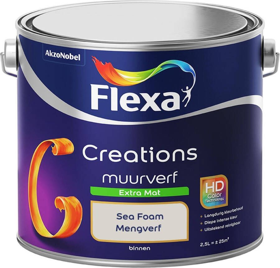 Flexa Creations Muurverf Extra Mat Sea Foam Mengkleuren Collectie Taupe 2 5 Liter