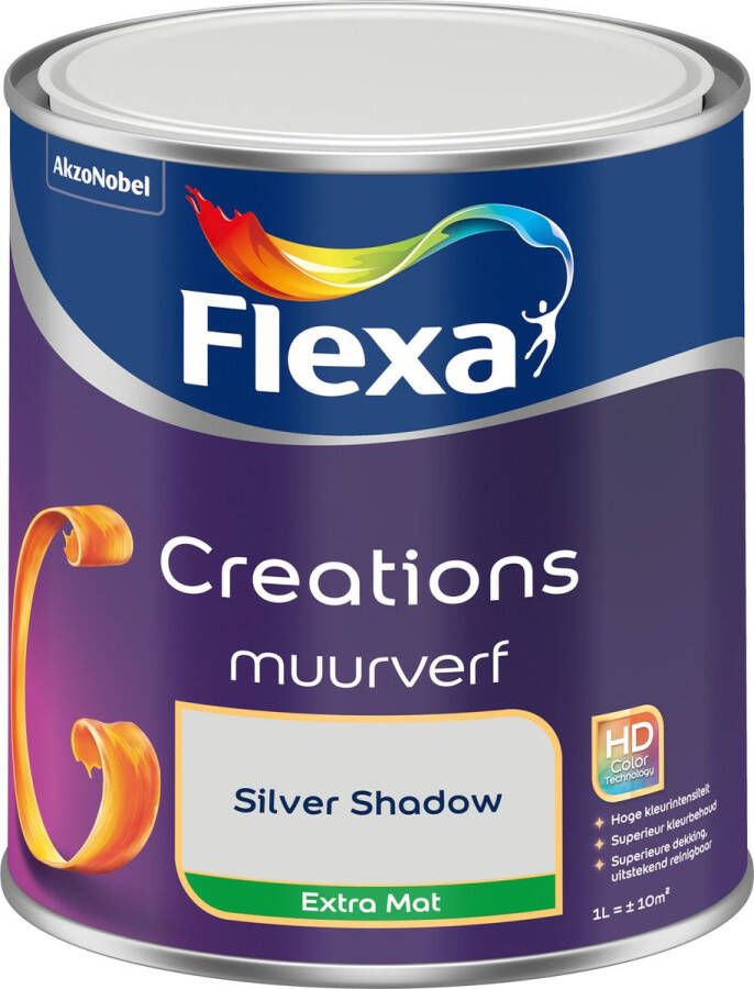 Flexa Creations Muurverf Extra Mat Silver Shadow 1l