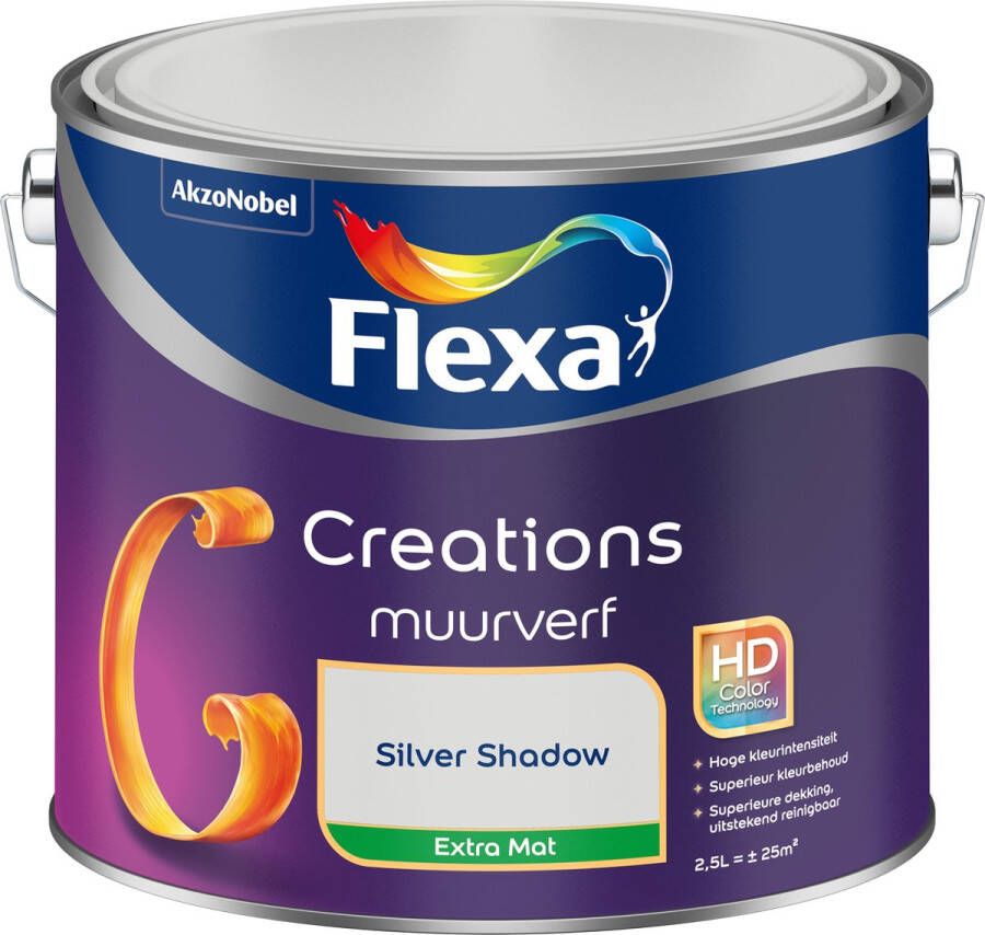 Flexa Creations Muurverf Extra Mat Silver Shadow 2 5l