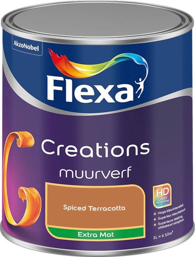 Flexa Creations Muurverf Extra Mat Spiced Terracotta Kleur van het Jaar 2025 1L