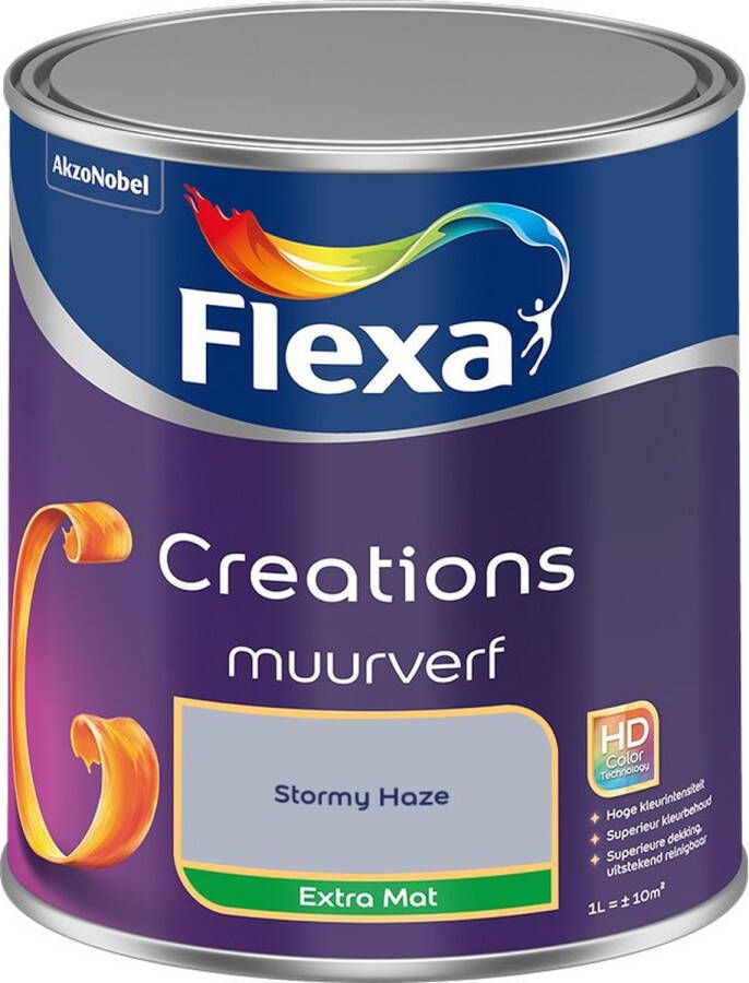 Flexa Creations Muurverf Extra Mat Stormy Haze Kleur van het Jaar 2025 1L