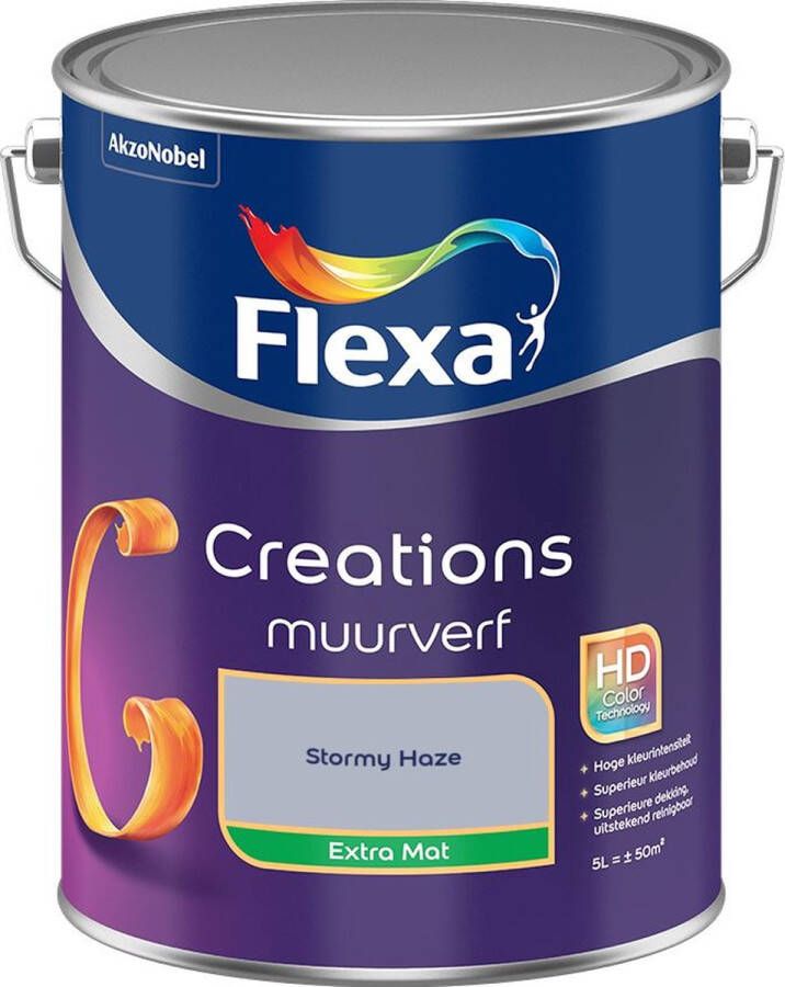 Flexa Creations Muurverf Extra Mat Stormy Haze Kleur van het Jaar 2025 5L