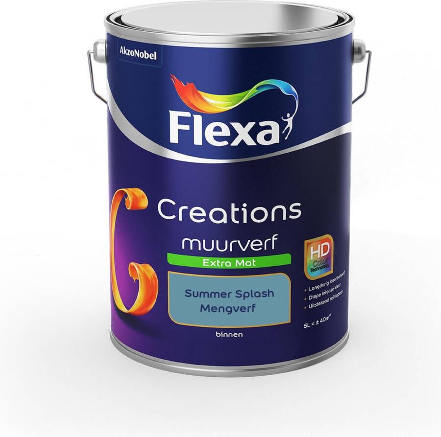 Flexa Creations Muurverf Extra Mat Summer Splash Mengkleuren Collectie 5 Liter
