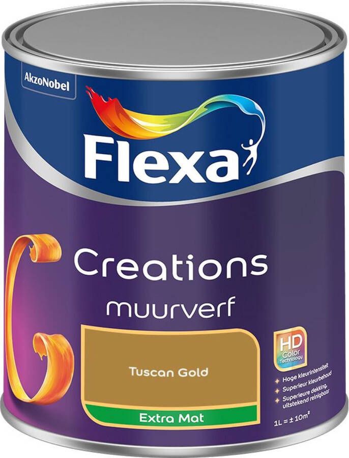 Flexa Creations Muurverf Extra Mat Tuscan Gold Kleur van het Jaar 2025 1L