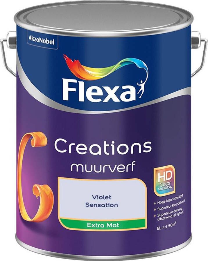 Flexa Creations Muurverf Extra Mat Violet Sensation 5L