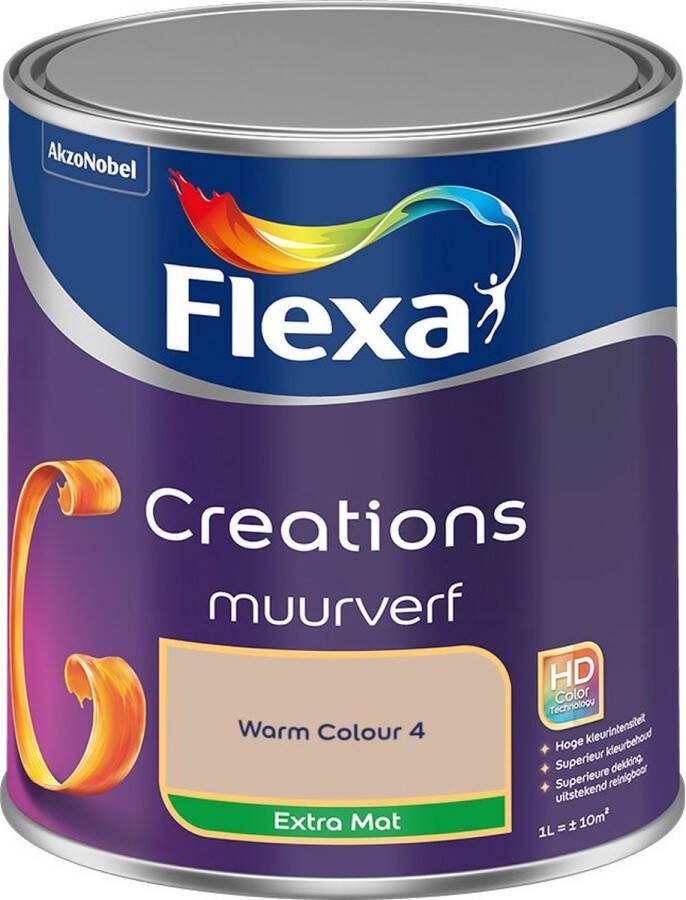 Flexa Creations Muurverf Extra Mat Warm Colour 4 1L