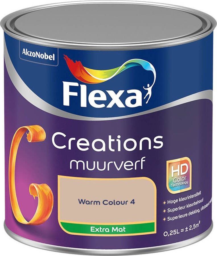Flexa Creations Muurverf Extra Mat Warm Colour 4 250ML