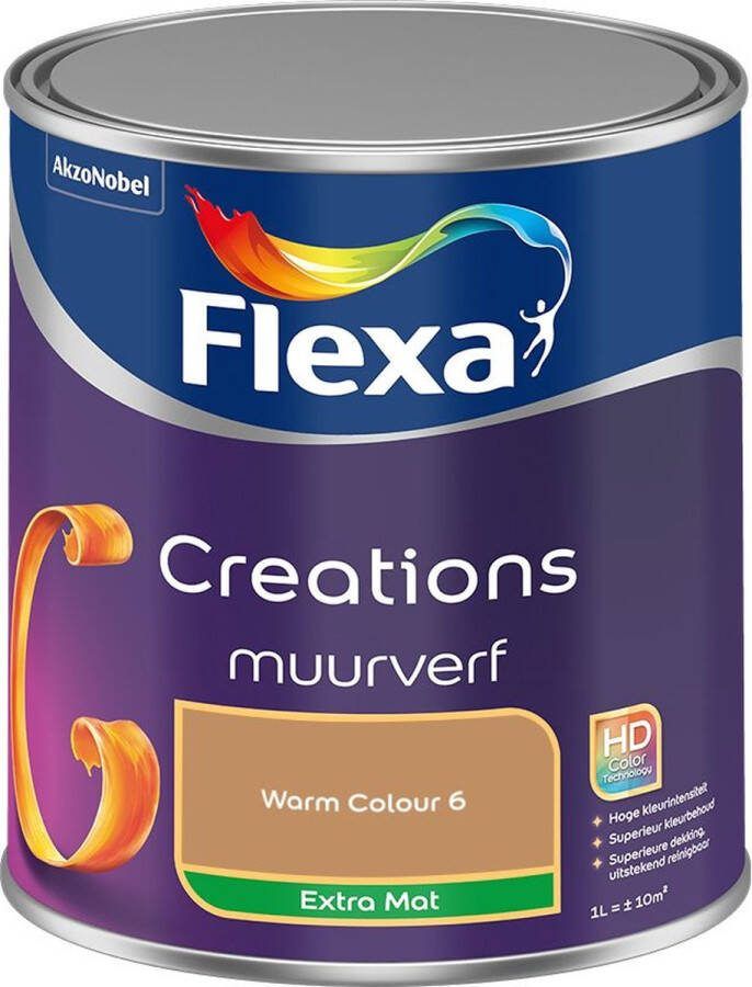 Flexa Creations Muurverf Extra Mat Warm Colour 6 1L