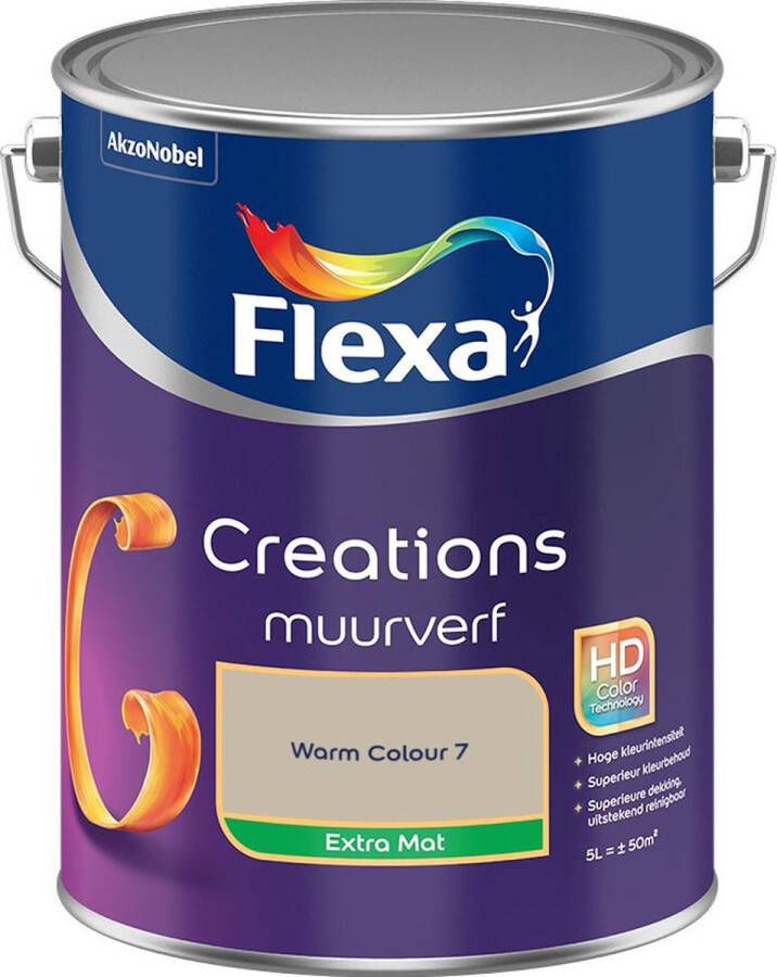 Flexa Creations Muurverf Extra Mat Warm Colour 7 5L