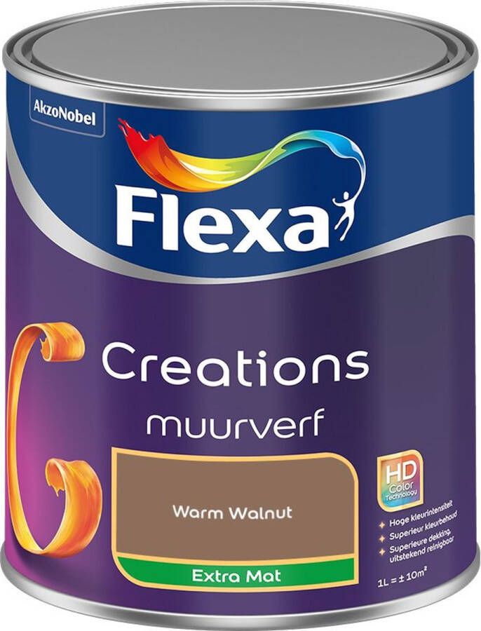 Flexa Creations Muurverf Extra Mat Warm Walnut Kleur van het Jaar 2025 1L