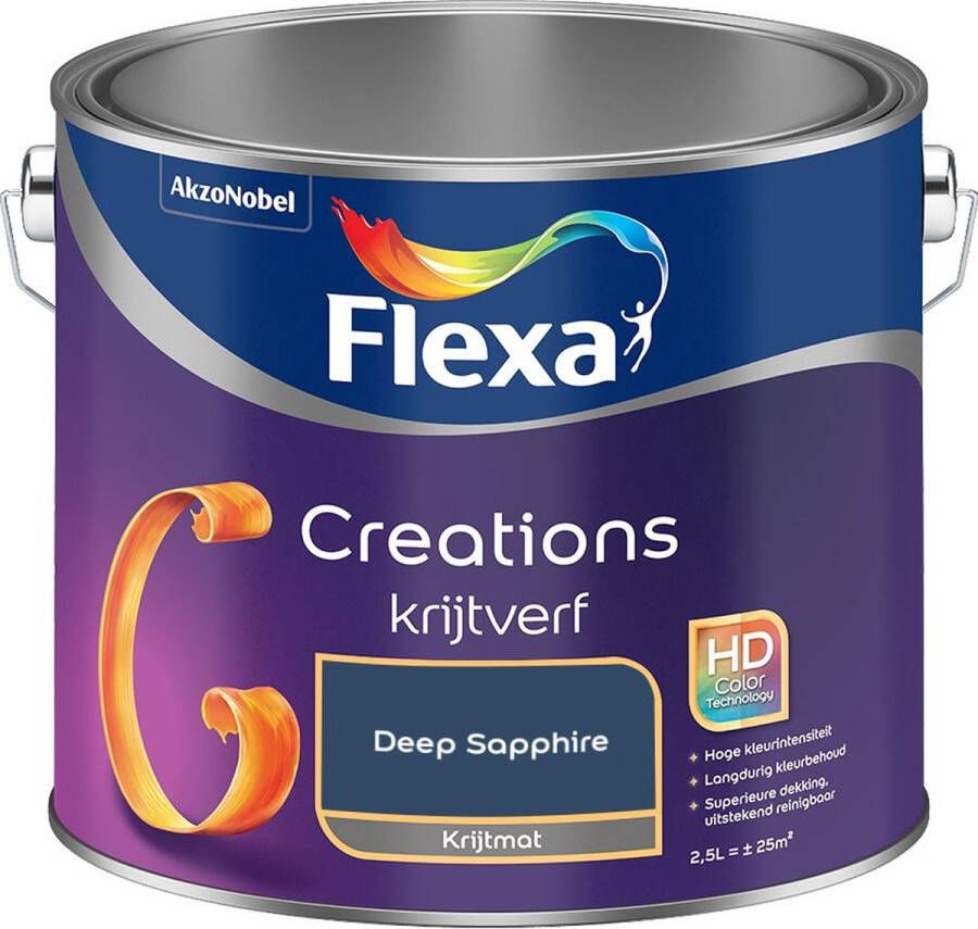 Flexa Creations Muurverf Krijt Deep Sapphire Kleur van het Jaar 2025 2 5L