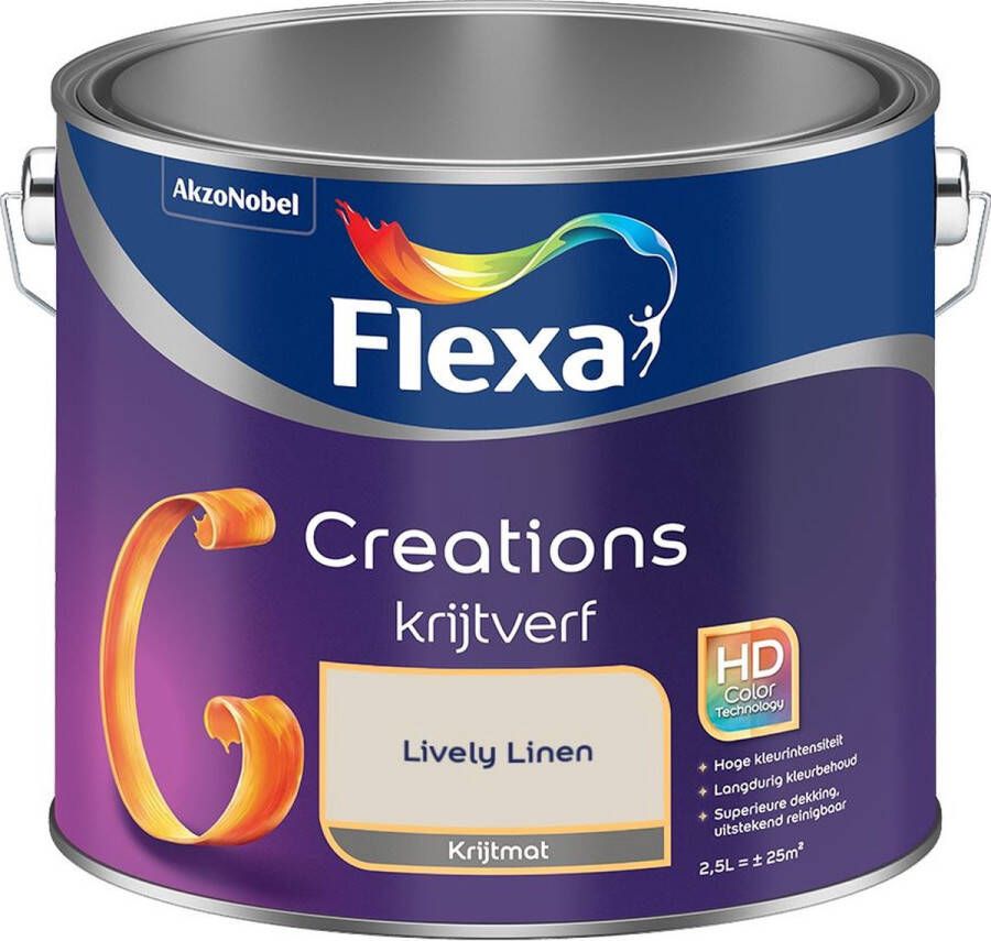 Flexa Creations Muurverf Krijt Lively Linen Kleur van het Jaar 2025 2 5L