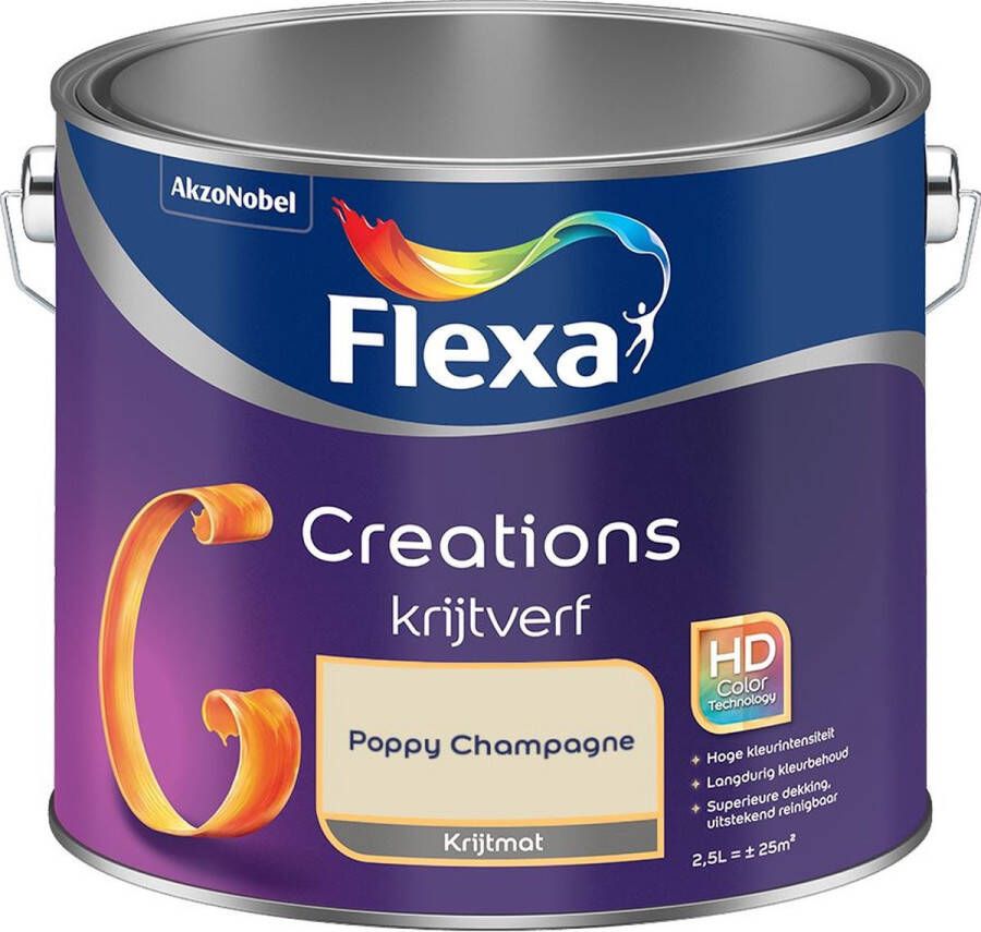 Flexa Creations Muurverf Krijt Poppy Champagne Kleur van het Jaar 2025 2 5L