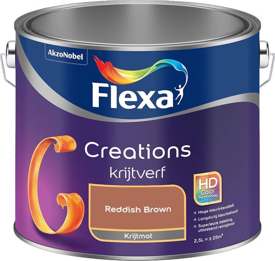 Flexa Creations Muurverf Krijt Reddish Brown Kleur van het Jaar 2025 2 5L