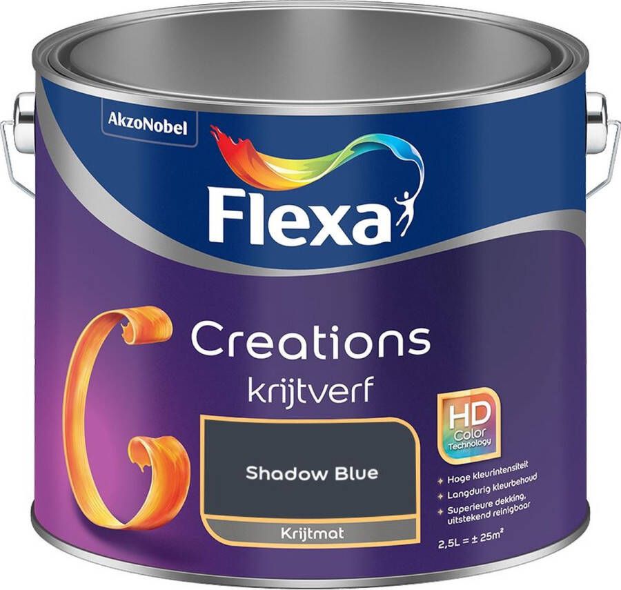 Flexa Creations Muurverf Krijt Shadow Blue Kleur van het Jaar 2025 2 5L