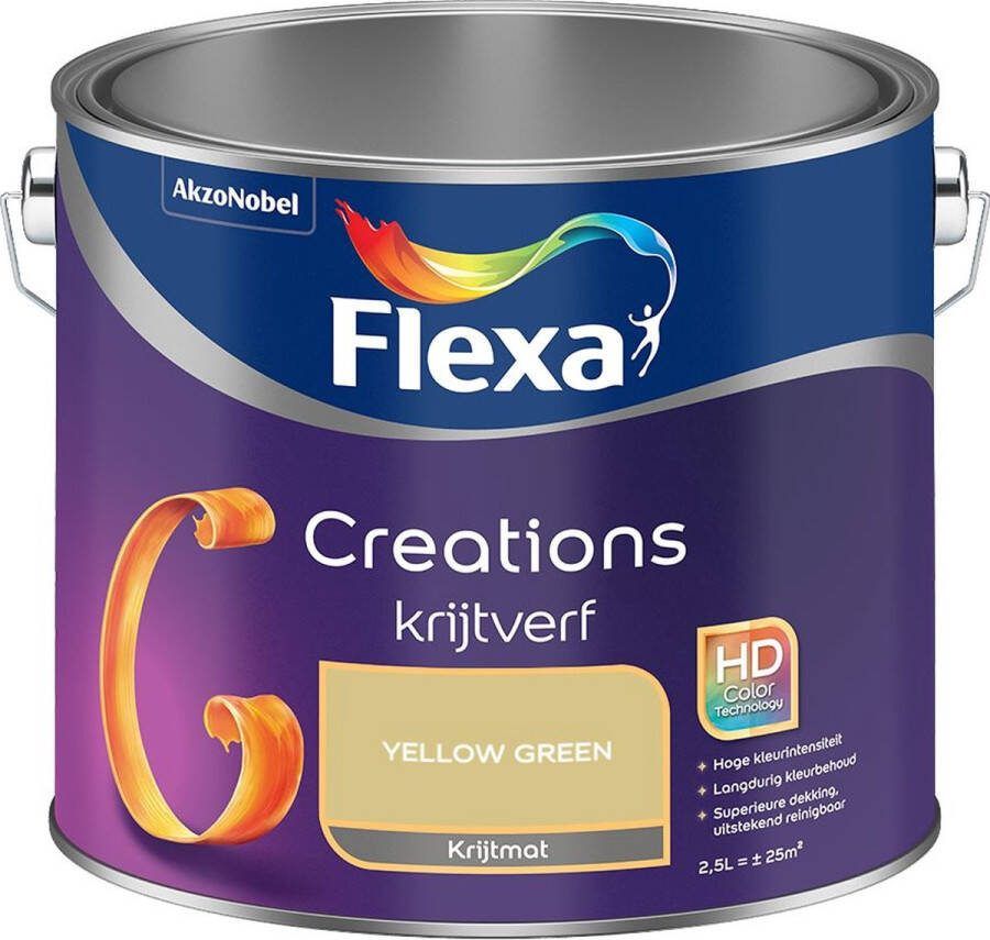 Flexa Creations Muurverf Krijt Yellow green Kleur van het jaar 2006 2.5L