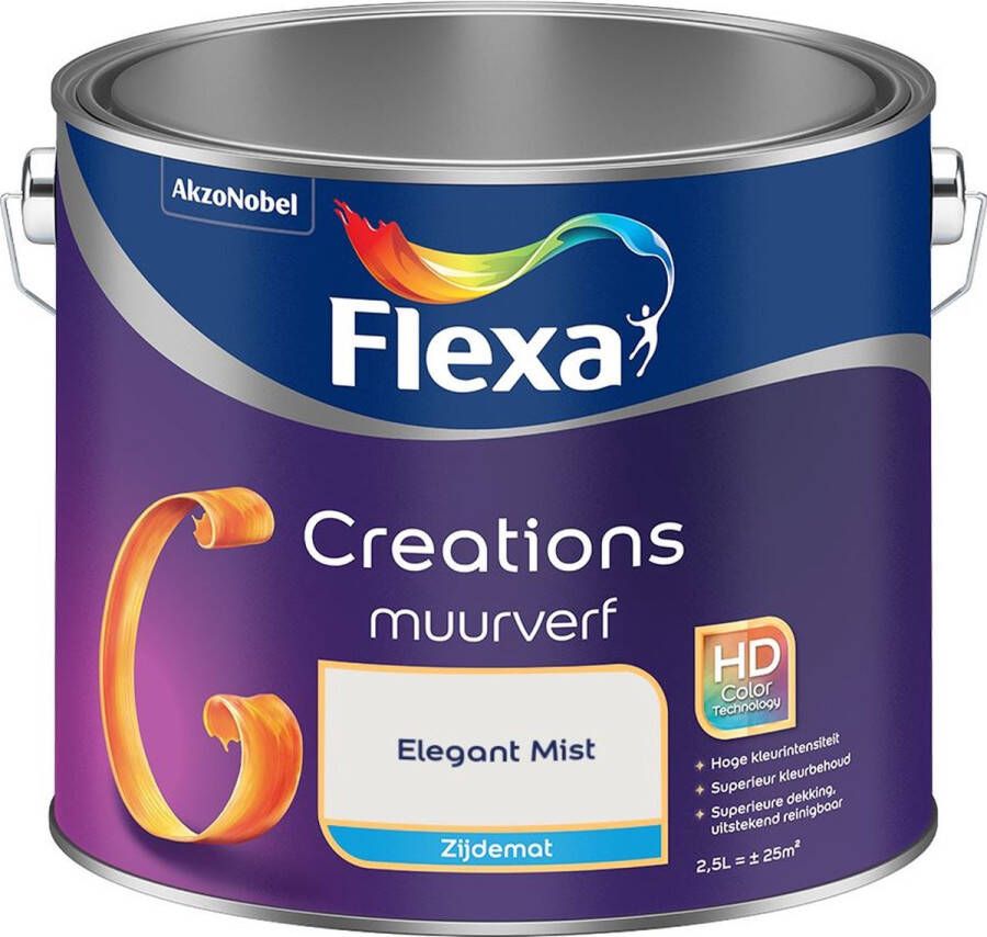 Flexa Creations Muurverf Zijdemat Elegant Mist Kleur van het Jaar 2025 2 5L