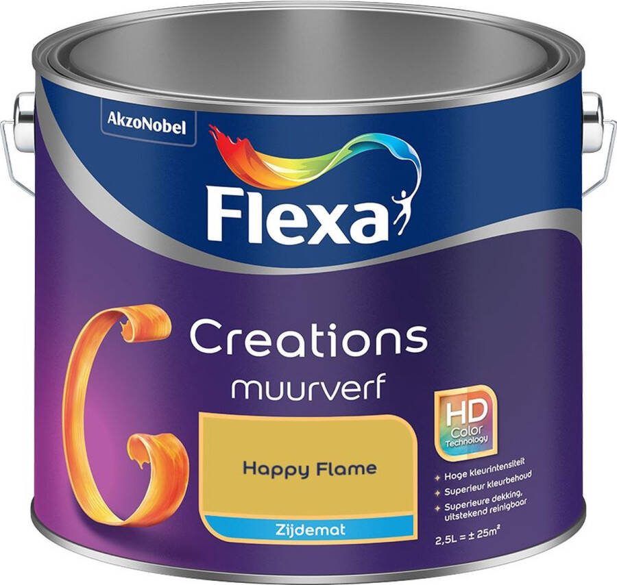Flexa Creations Muurverf Zijdemat Happy Flame 2.5L