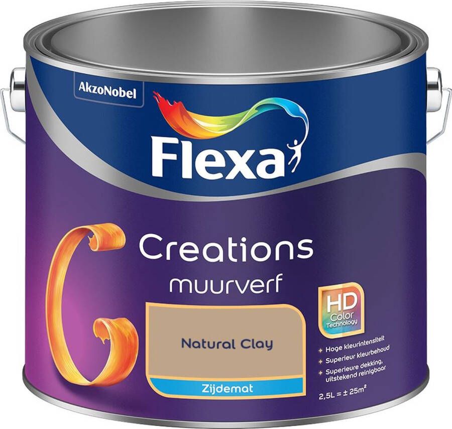 Flexa Creations Muurverf Zijdemat Natural Clay Kleur van het Jaar 2025 2 5L