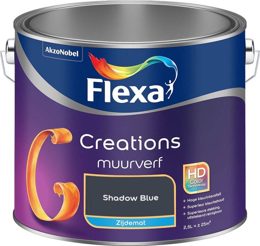 Flexa Creations Muurverf Zijdemat Shadow Blue Kleur van het Jaar 2025 2 5L