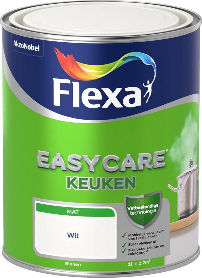 Flexa Easycare Muurverf Mat Keuken Wit 1 liter