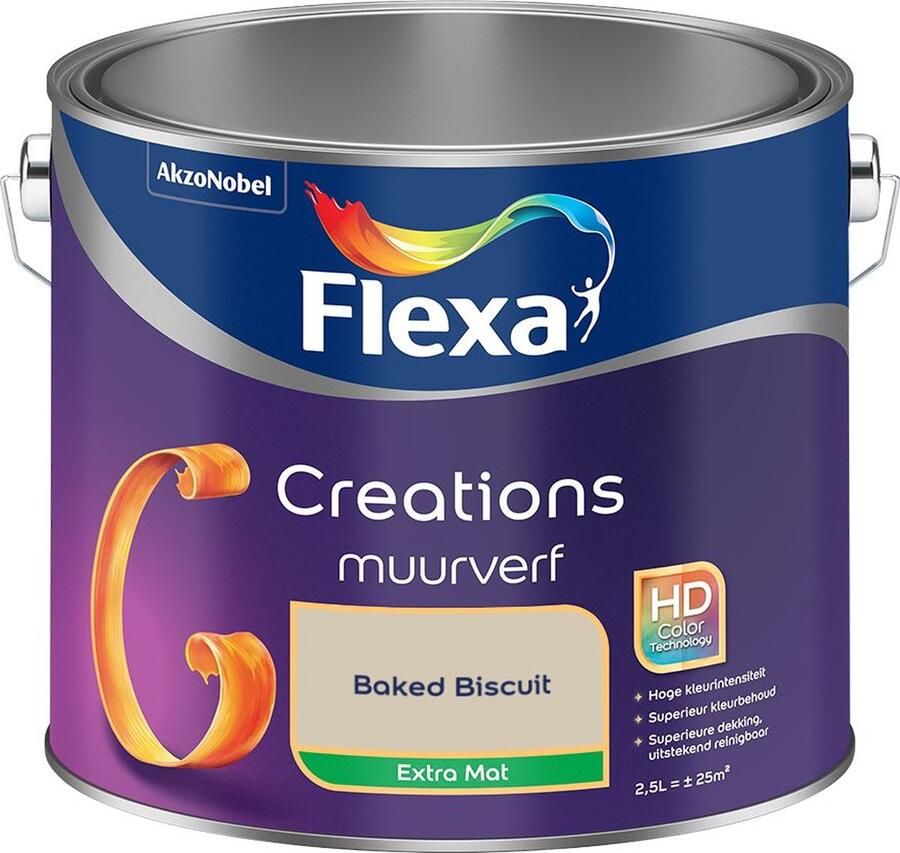 Flexa Creations Muurverf Extra Mat Baked Biscuit Kleur van het Jaar 2025 2 5L
