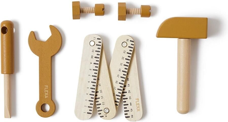 Flexa Houten Gereedschapsset voor Kinderen Geel van 2 tot 7 jaar