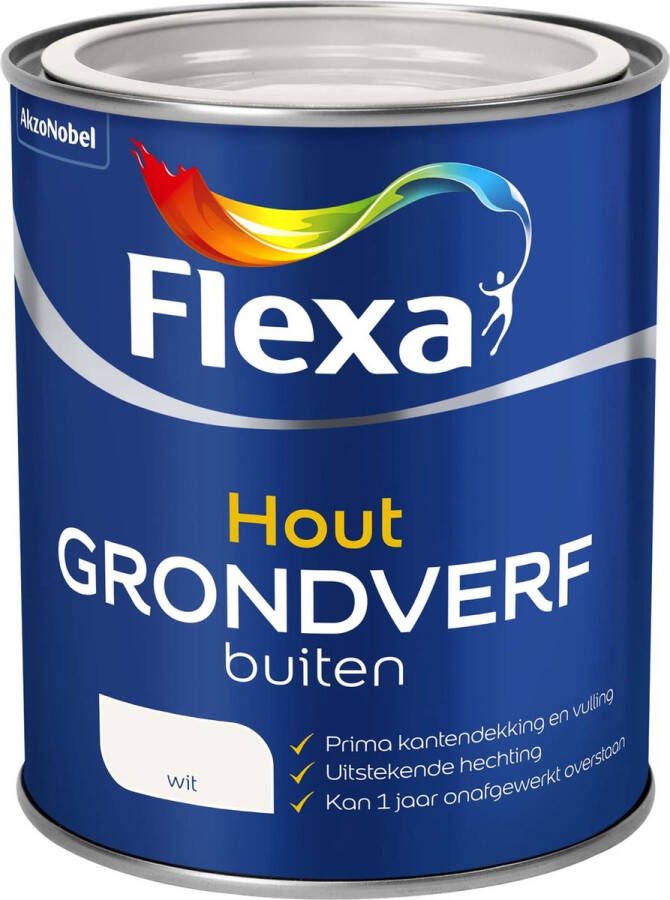 Flexa Grondverf Hout Buiten Wit 750 ml
