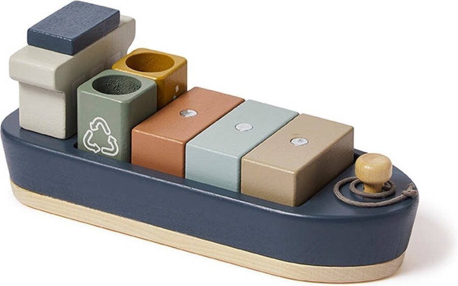 Flexa Houten Speelgoed Containerschip voor Kinderen Veelkleurig van 2 tot 5 jaar