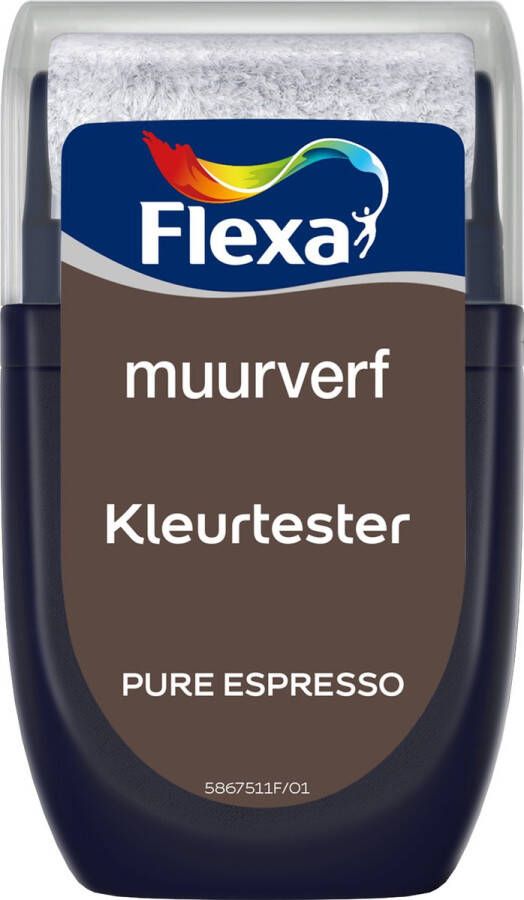 Flexa Kleurtester Muurverf Pure Espresso Kleur van het Jaar 2025 30Ml