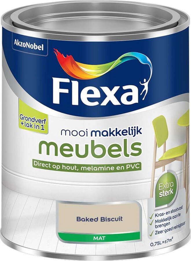 Flexa Mooi Makkelijk Meubels Mat Baked Biscuit Kleur van het Jaar 2025 0 75L