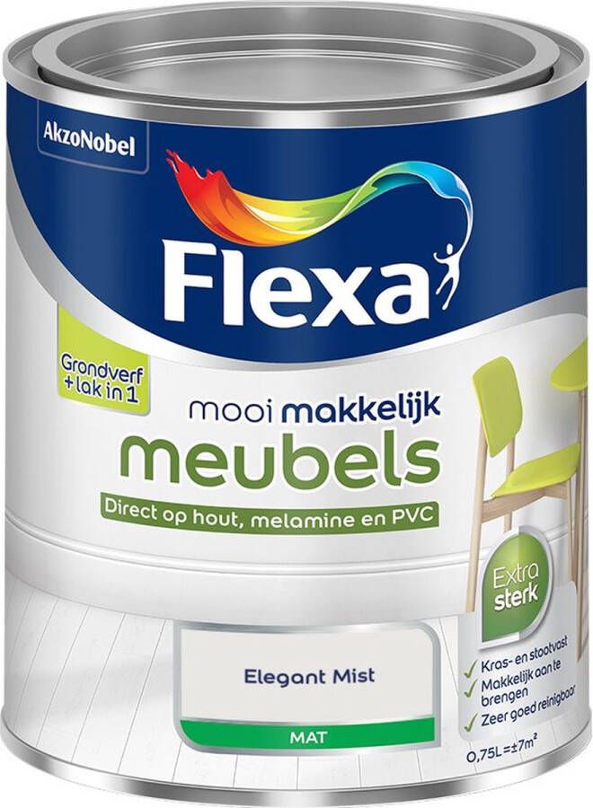 Flexa Mooi Makkelijk Meubels Mat Elegant Mist Kleur van het Jaar 2025 0 75L