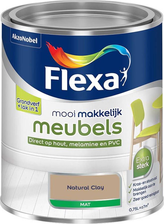 Flexa Mooi Makkelijk Meubels Mat Natural Clay Kleur van het Jaar 2025 0 75L