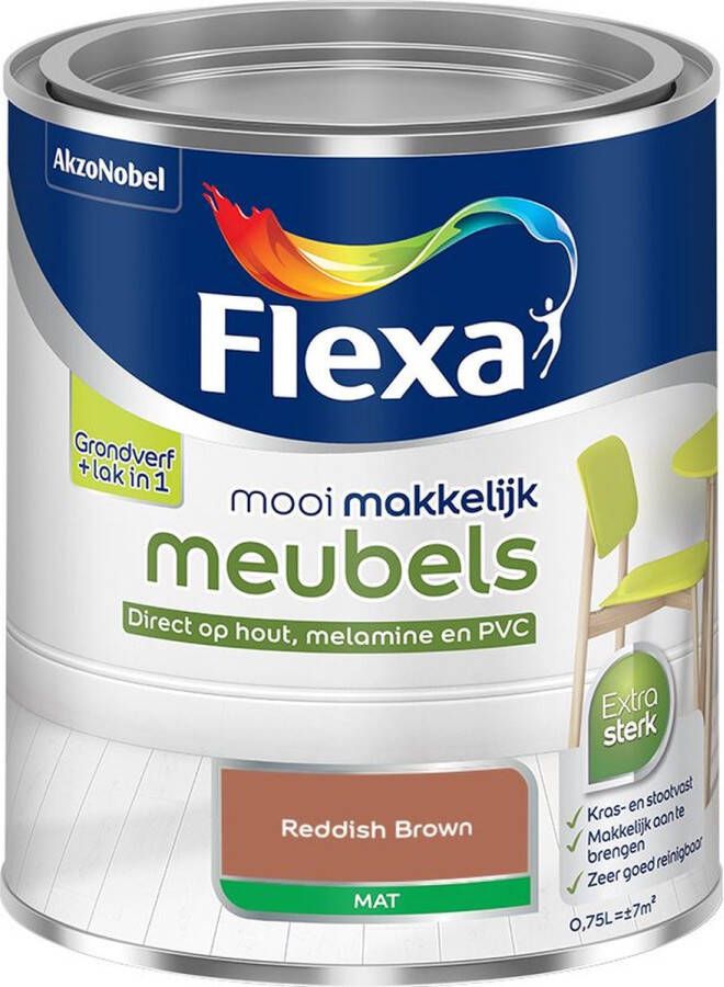 Flexa Mooi Makkelijk Meubels Mat Reddish Brown Kleur van het Jaar 2025 0 75L