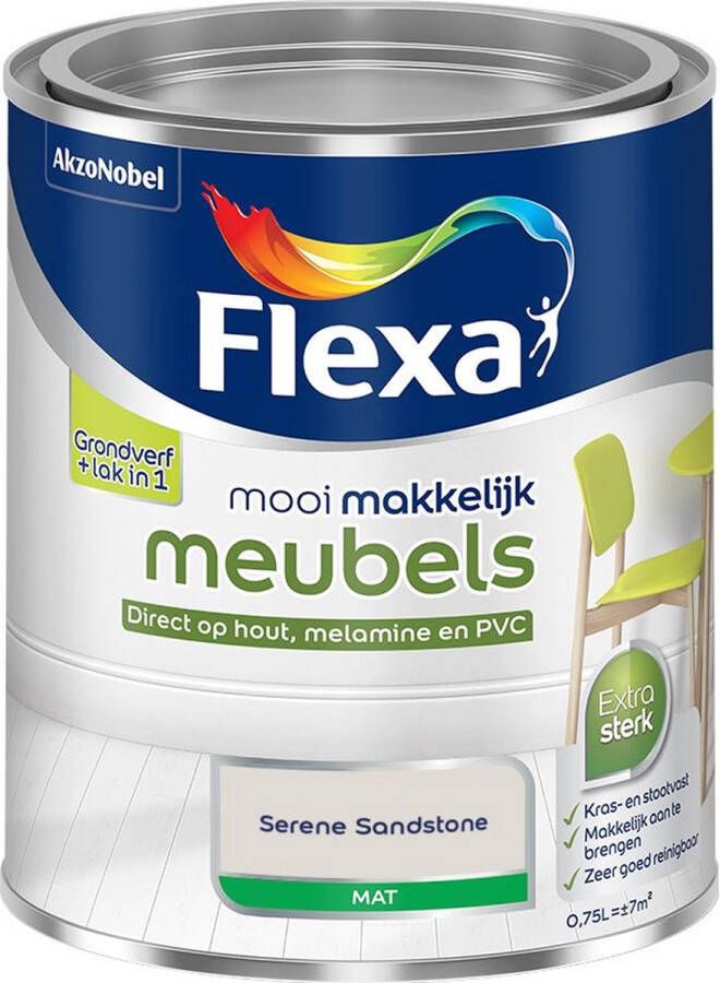 Flexa Mooi Makkelijk Meubels Mat Serene Sandstone Kleur van het Jaar 2025 0 75L