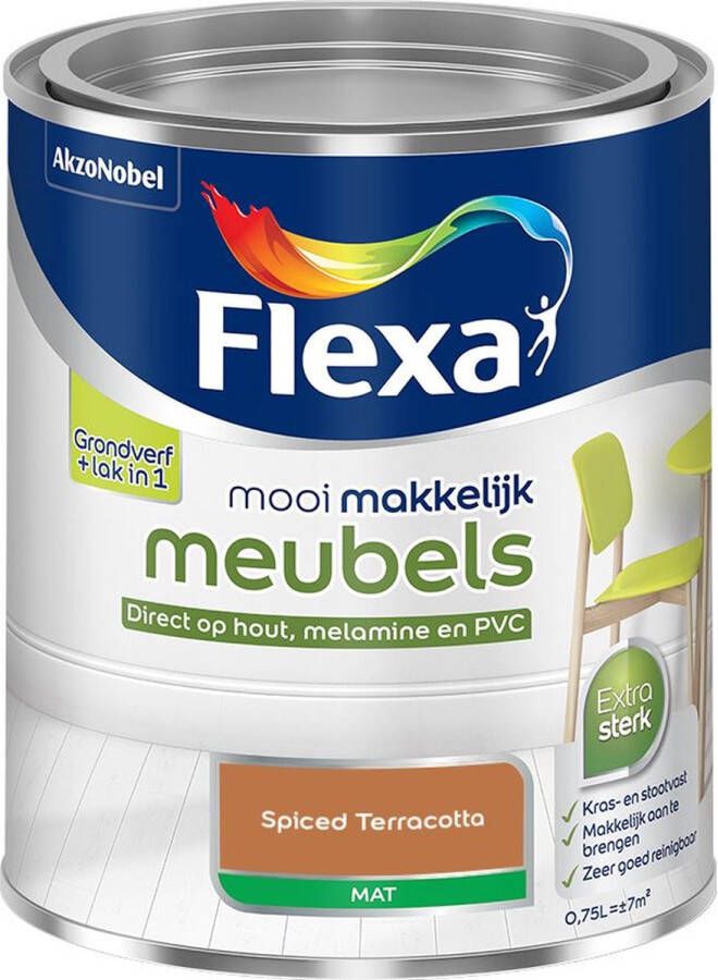 Flexa Mooi Makkelijk Meubels Mat Spiced Terracotta Kleur van het Jaar 2025 0 75L