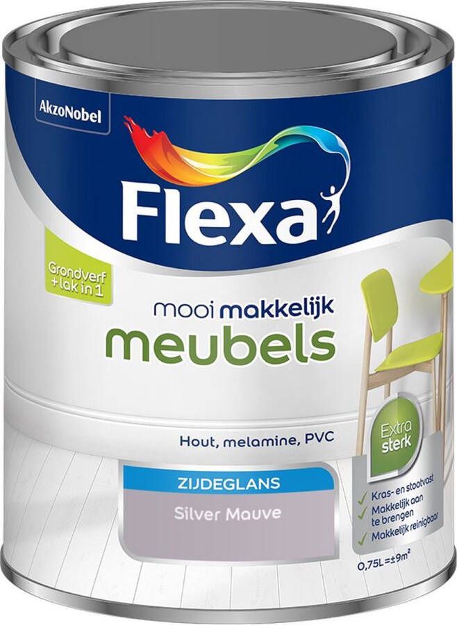 Flexa Mooi Makkelijk Meubels Zijdeglans Muurverf Silver Mauve 750 Ml