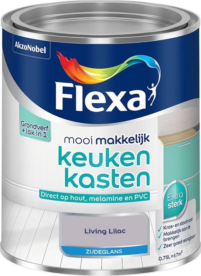 Flexa Mooi Makkelijk Meubels Zijdeglans Muurverf Living Lilac 750 Ml